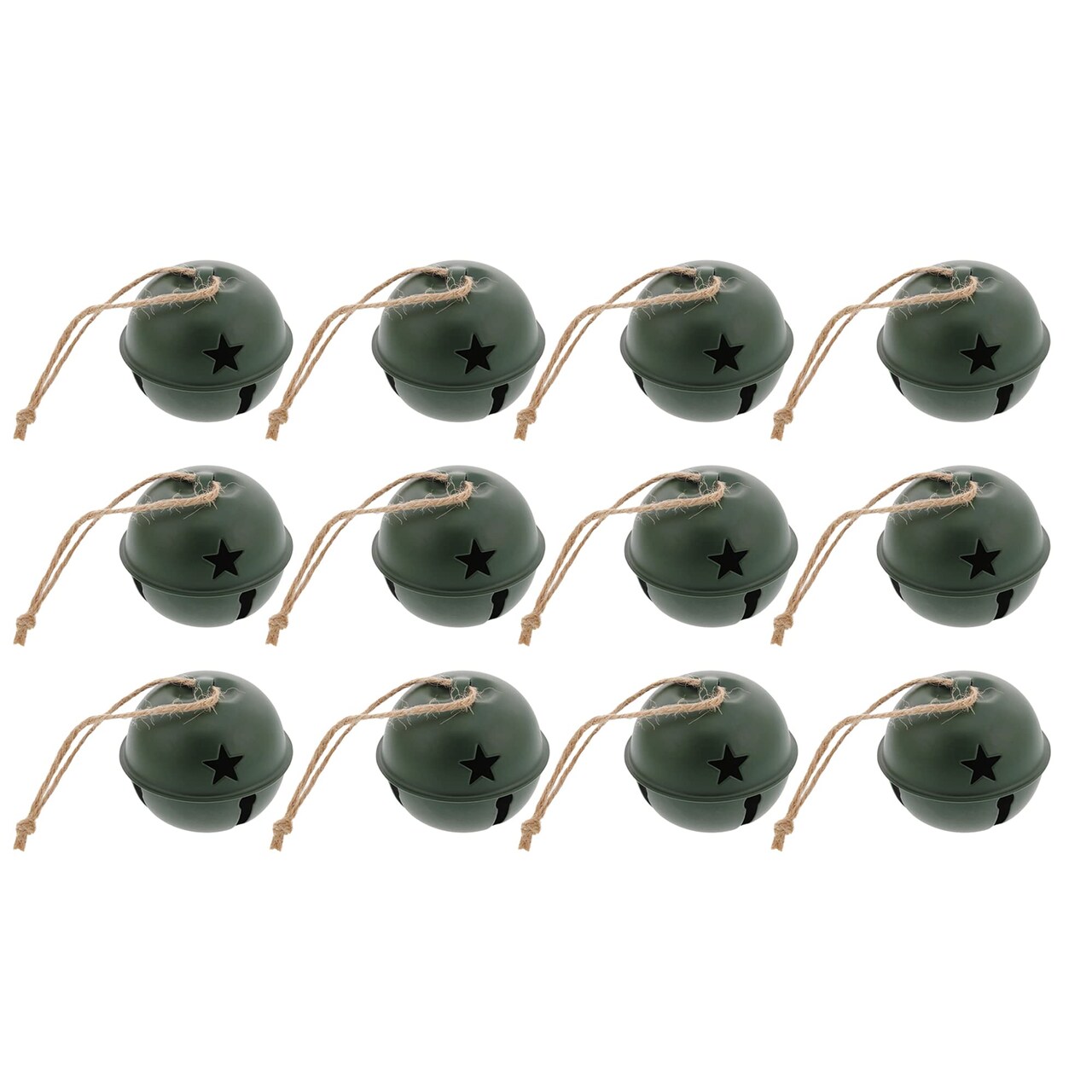 Haute Decor Jingle Bell Metal Christmas Tree Ornaments, 1.97-inch Diameter, 12-Pack Assorted Colors